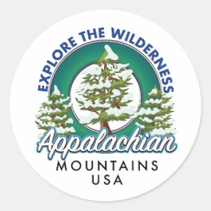 Erkunden Sie die Wildnis Appalachian Mountains Rei Runder Aufkleber