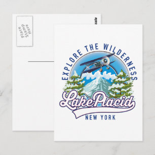 Erkunden Sie die Wildnis, Lake Placid Postkarte