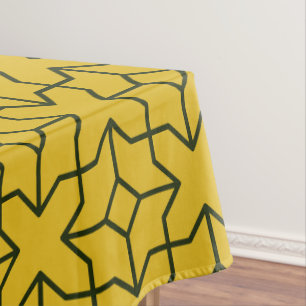 Erkunden Sie ein symmetrisches gelbes geometrische Tischdecke
