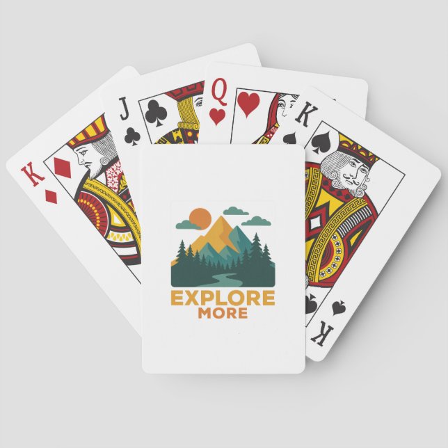 Erkunden Sie mehr - Retro Mountain & Forest Advent Spielkarten (Rückseite)