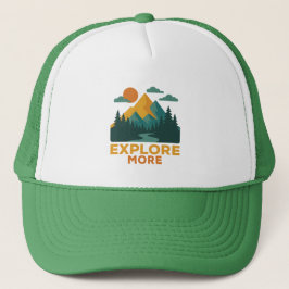 Erkunden Sie mehr - Retro Mountain & Forest Advent Truckerkappe