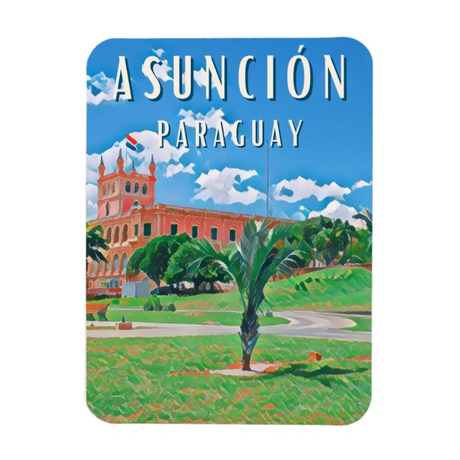 Erkundet die Hauptstadt von Paraguay Asunción Magnet (Vertikal)