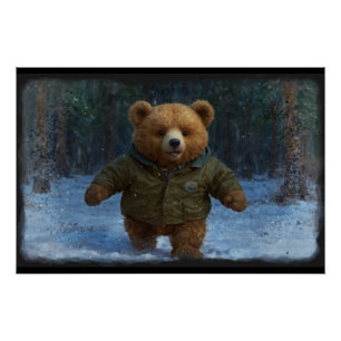 Erkundung der Teddy Bären Kunst für Kinder Poster