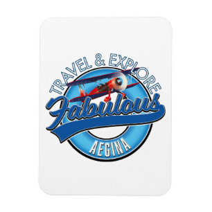 Erkundung des fabelhaften Aegina-Logos Magnet