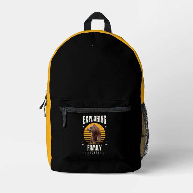 Erkundung des Familienabenteuers Bedruckter Rucksack (Vorderseite)
