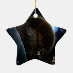 Erkundung von Weltraumkunst Fraktal Keramikornament