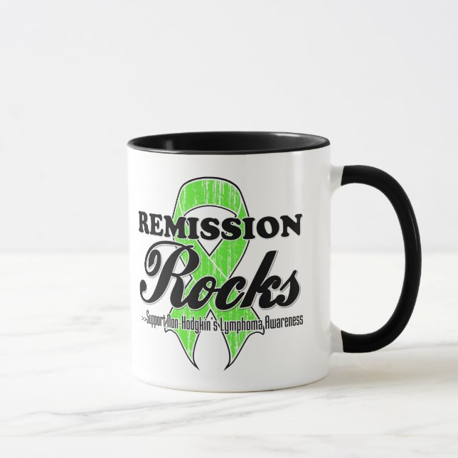Erlass-Felsen - Non-Hodgkins Lymphom-Bewusstsein Tasse (Rechts)
