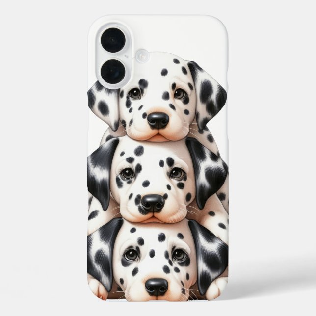 ERLÄUTERTE HUNDE MIT DALMATINER iPhone 16 PLUS HÜLLE (Rückseite)