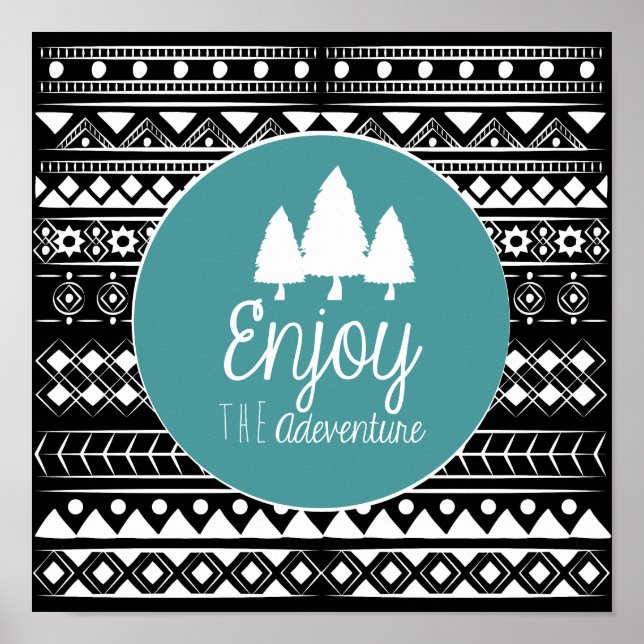 Erlebe Das Abenteuer Boho Poster (Vorne)