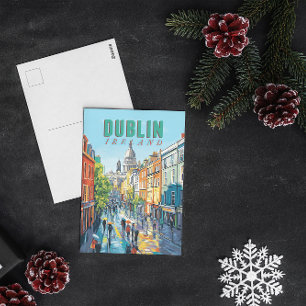 Erleben Sie den Charme von Dublin mit dieser Vinta Postkarte