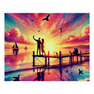 🌅 Erleben Sie die Ruhe des Sonnenuntergangs! Poster