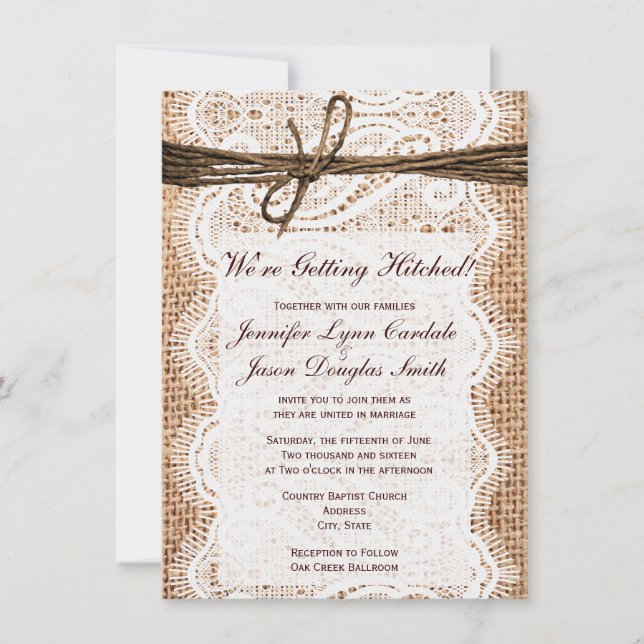 Erleben Sie die Rustikal Land Hochzeitseinladungen Einladung (Vorderseite)