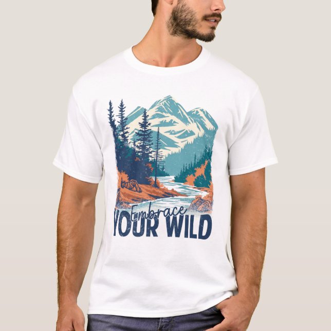 Erleben Sie Ihre Wildnis - Naturerlebnis T-Shirt (Vorderseite)