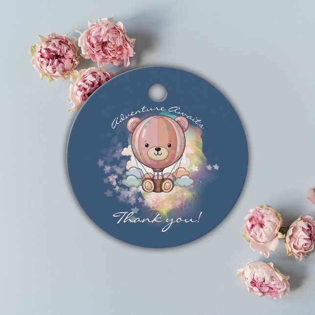 Erlebnis erwartet Bear Hot Air Ballon Babydusche Geschenkanhänger (Von Creator hochgeladen)
