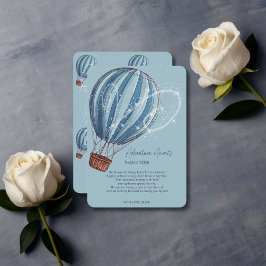 Erlebnis erwartet Blue Hot Air Ballon Baby Dusche Dankeskarte