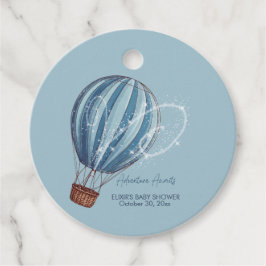 Erlebnis erwartet Blue Hot Air Ballon Baby Dusche Geschenkanhänger