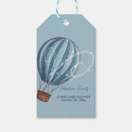 Erlebnis erwartet Blue Hot Air Ballon Baby Dusche Geschenkanhänger