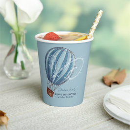 Erlebnis erwartet Blue Hot Air Ballon Baby Dusche Pappbecher