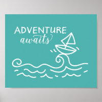 Erlebnis erwartet Blue Nautical Kinderzimmer Art P