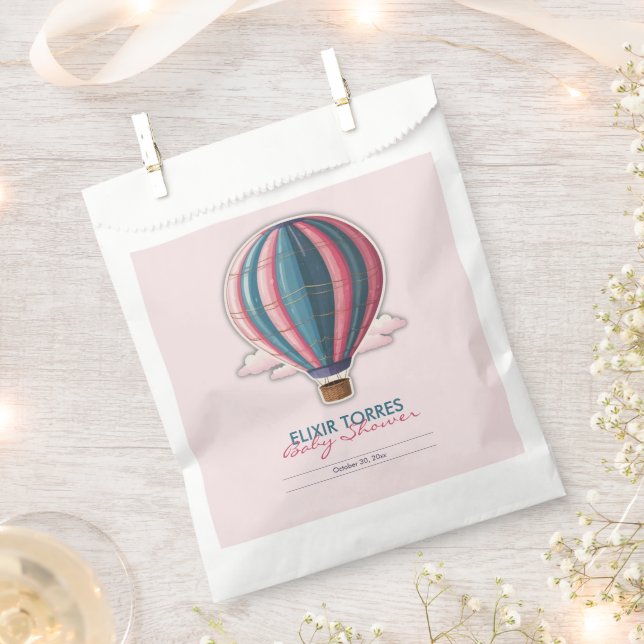 Erlebnis erwartet festliche Blue Pink Baby Dusche Geschenktütchen (Ausgeschnitten)