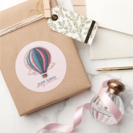 Erlebnis erwartet festliche Blue Pink Baby Dusche Runder Aufkleber