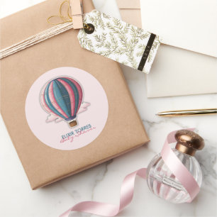 Erlebnis erwartet festliche Blue Pink Baby Dusche Runder Aufkleber