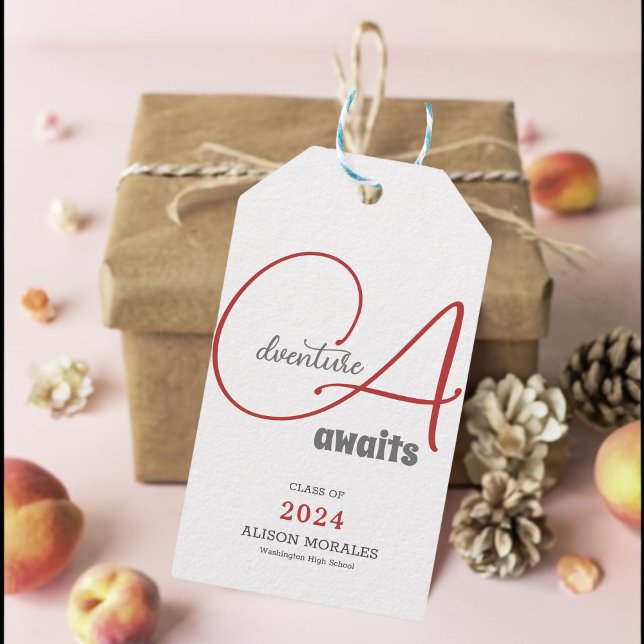 Erlebnis erwartet Foto Chic Peach Fuzz Abschluss Geschenkanhänger (Let the adventure begin with our chic Peach Fuzz tags!)