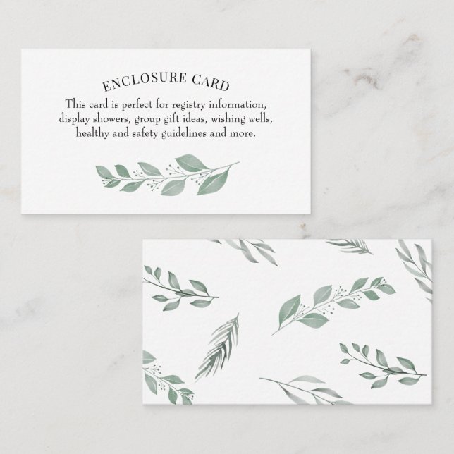 Erlebnis erwartet Green Mountain Enclosure Card Visitenkarte (Vorne/Hinten)