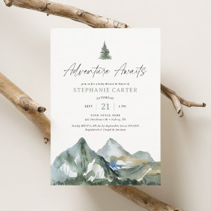 Erlebnis erwartet Mountain Boy Baby Shower Einladung