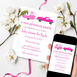 Erlebnis erwartet Niedliche Truck & Trailer BABY S Einladung