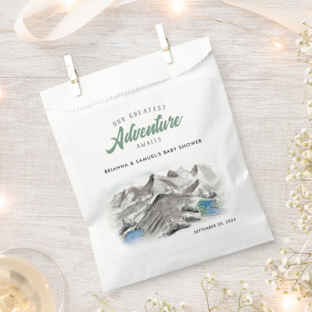 Erlebnis erwartet Paare Babyduschengebirge Geschenktütchen (Ausgeschnitten)