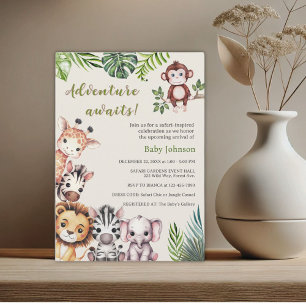 Erlebnis erwartet Safari Jungle Baby Dusche Einladung