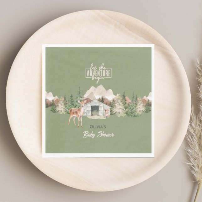 Erlebnis erwartet Sage Green Mountain Baby Dusche Serviette (Von Creator hochgeladen)