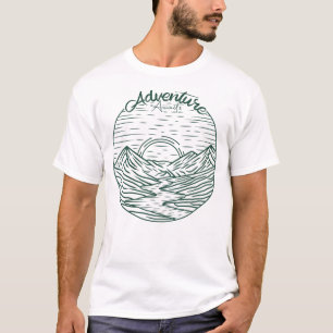 Erlebnis erwartet Vintager Berg mit Seebadestrand T-Shirt
