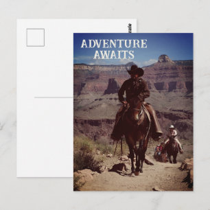 Erlebnis erwartet Western Outdoor Thema Postkarte