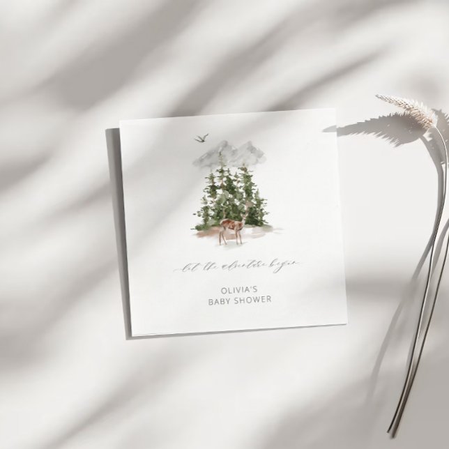 Erlebnis erwartet Wild Forest Liebe Baby Dusche Serviette (Von Creator hochgeladen)