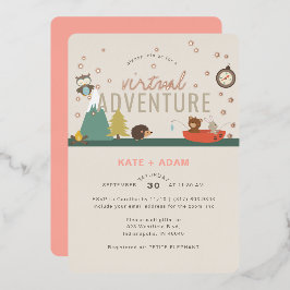 Erlebnis erwartet Woodland Girl Virtual Baby Showe Folieneinladung