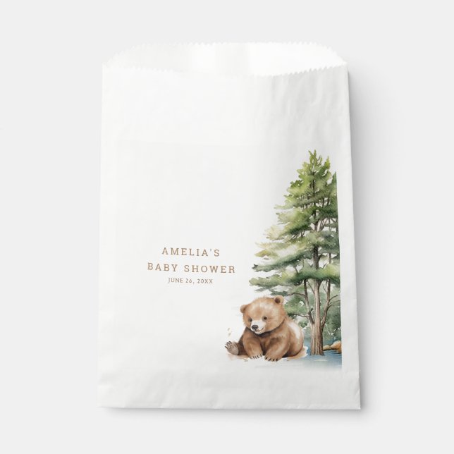 Erlebnis erwartet Woodland Teddy Bär Geschenktütchen (Vorderseite)