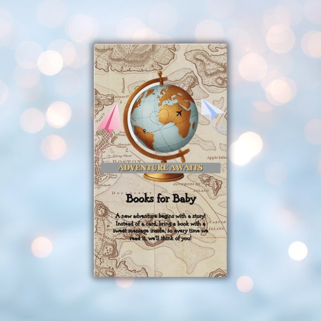 Erlebnis erwartet World Map Baby Shower Begleitkarte (Von Creator hochgeladen)