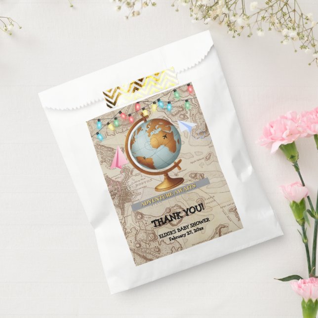 Erlebnis erwartet World Map Baby Shower Geschenktütchen (Versiegelt)