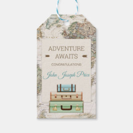 Erlebnis erwartet World Travel Map Modern Geschenkanhänger