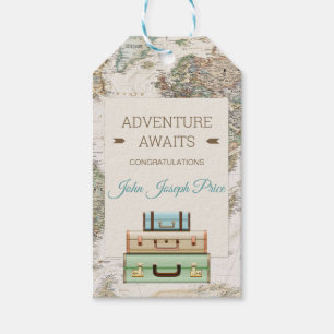 Erlebnis erwartet World Travel Map Modern Geschenkanhänger