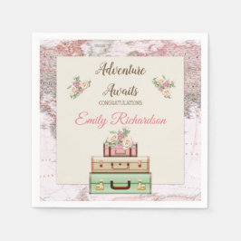 Erlebnis erwartet World Travel Map Roses Roses Serviette