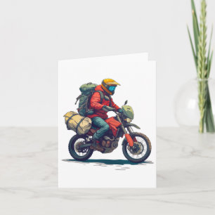 Erlebnis Motorrad-Fahrer mit Camping-Getriebe Karte