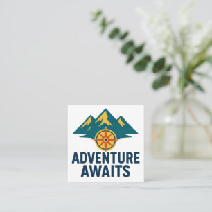 Erlebnis wartet - Mountain & Compass Car Decal Quadratische Visitenkarte
