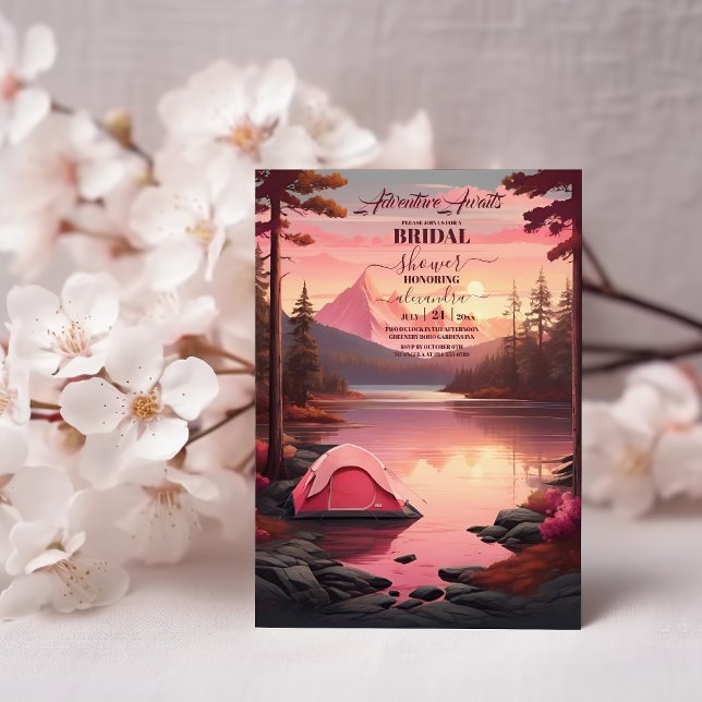 Erlebnis wartet Retro Mountain Brautparty Einladung (Von Creator hochgeladen)