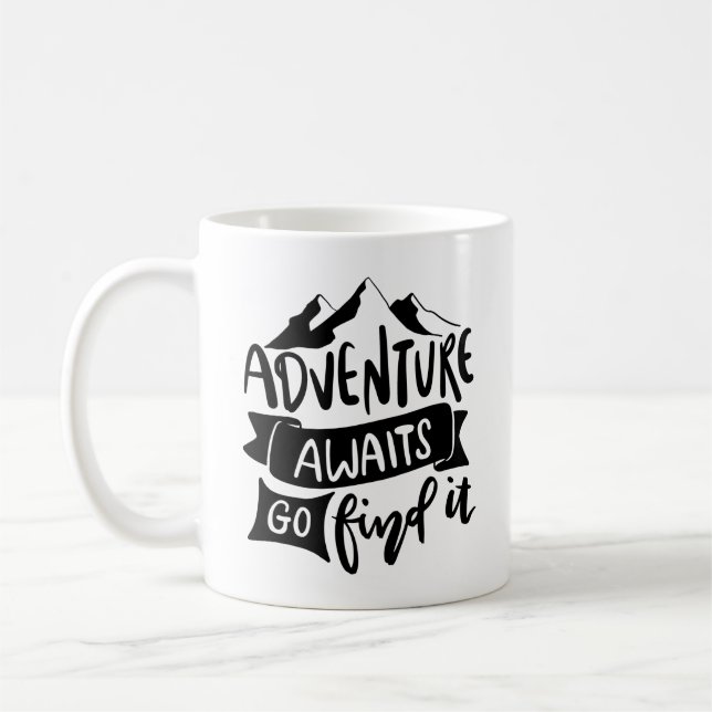 Erlebnisangebote finden Sie inspirierendes Zitat  Kaffeetasse (Links)