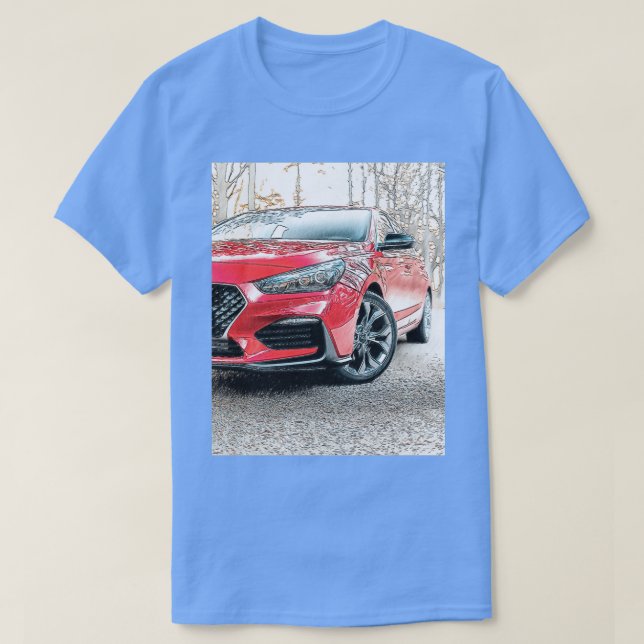 Erlebnisfahrer des Sportwagens auf der Straße T-Shirt (Design vorne)