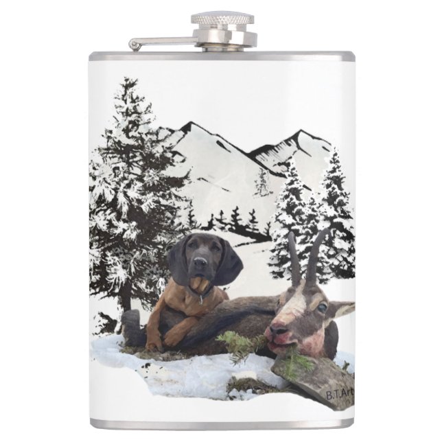 Erlebnisflasche für Bergziegen Flachmann (Vorderseite)
