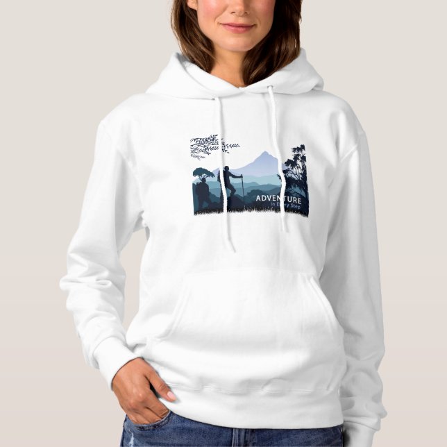 Erlebniswandern, Abenteuer in jedem Schritt Hoodie (Vorderseite)